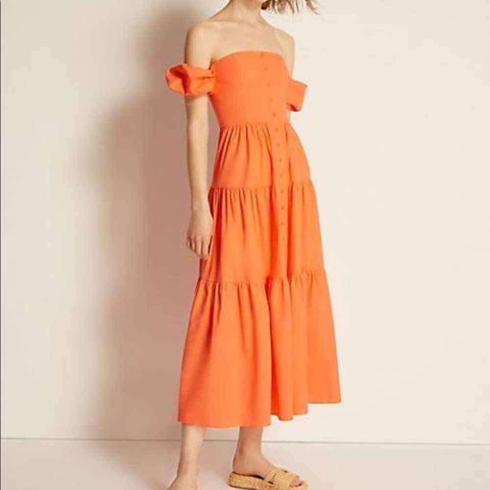 STAUD ELIO DRESS IN TANGERINE size 2